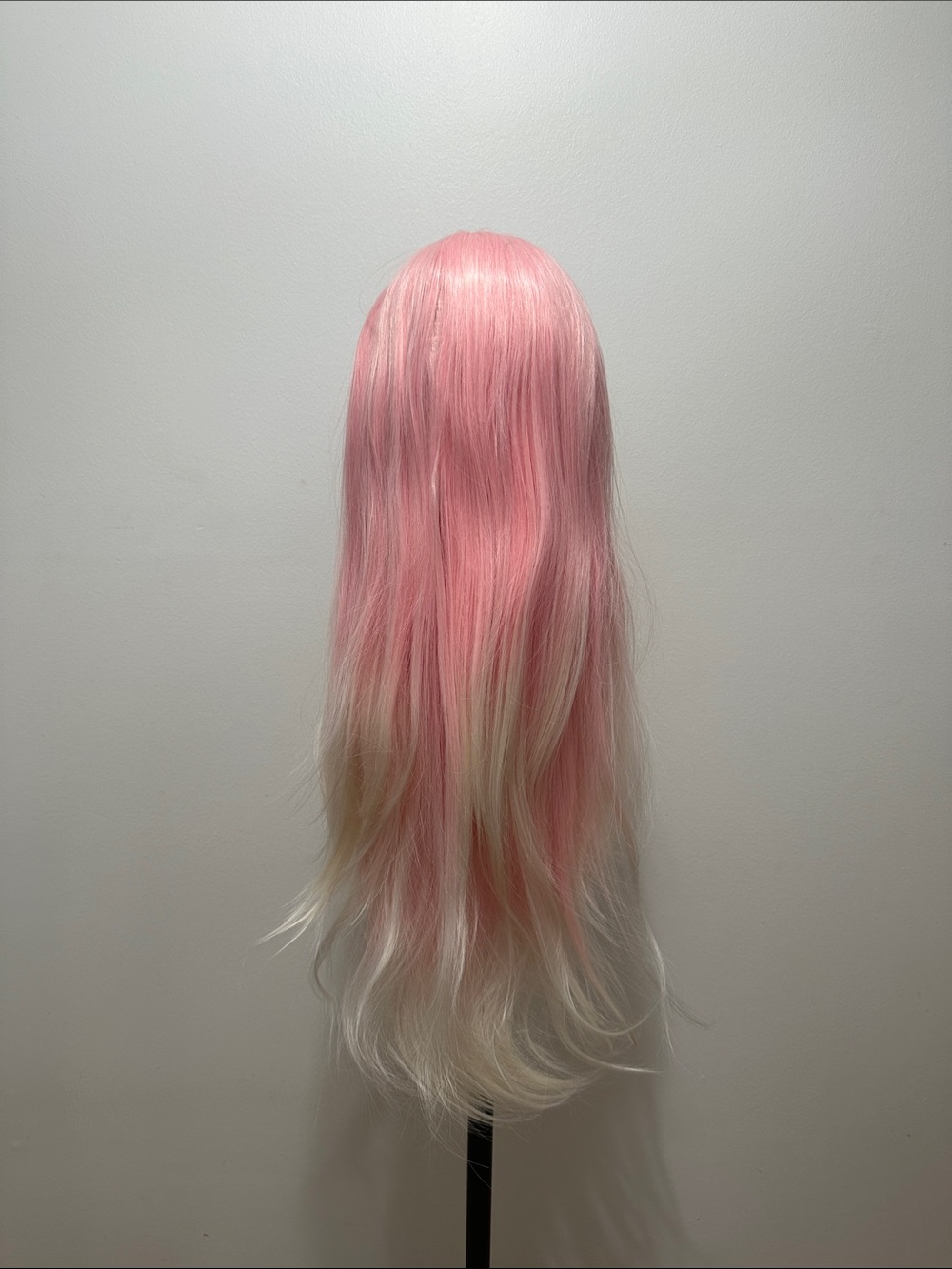 Baby Pink/Blonde Ombre Straight 33 in Synthetic Wig for Women with Lace Front